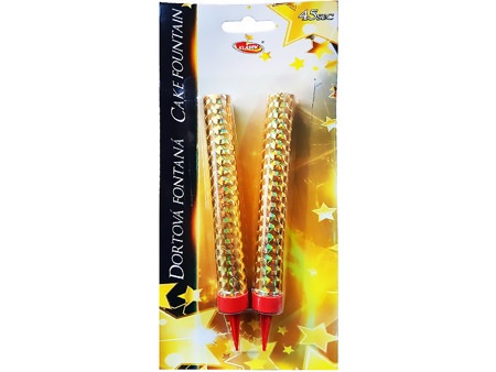 Tortová fontána 12cm 2ks - zlatá
