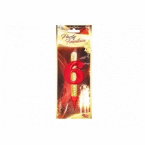 Tortová fontána 12cm s číslom 6